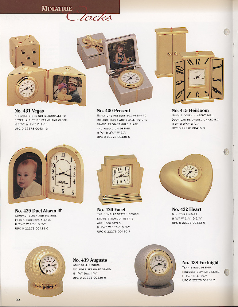 Seth Thomas 1998-99 Product Catalog > 22