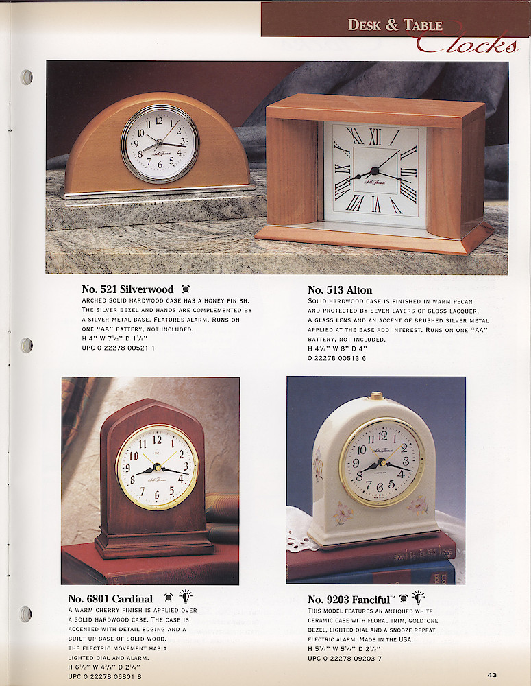 Seth Thomas 1998-99 Product Catalog > 43