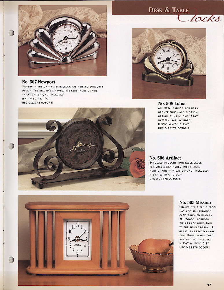 Seth Thomas 1998-99 Product Catalog > 47