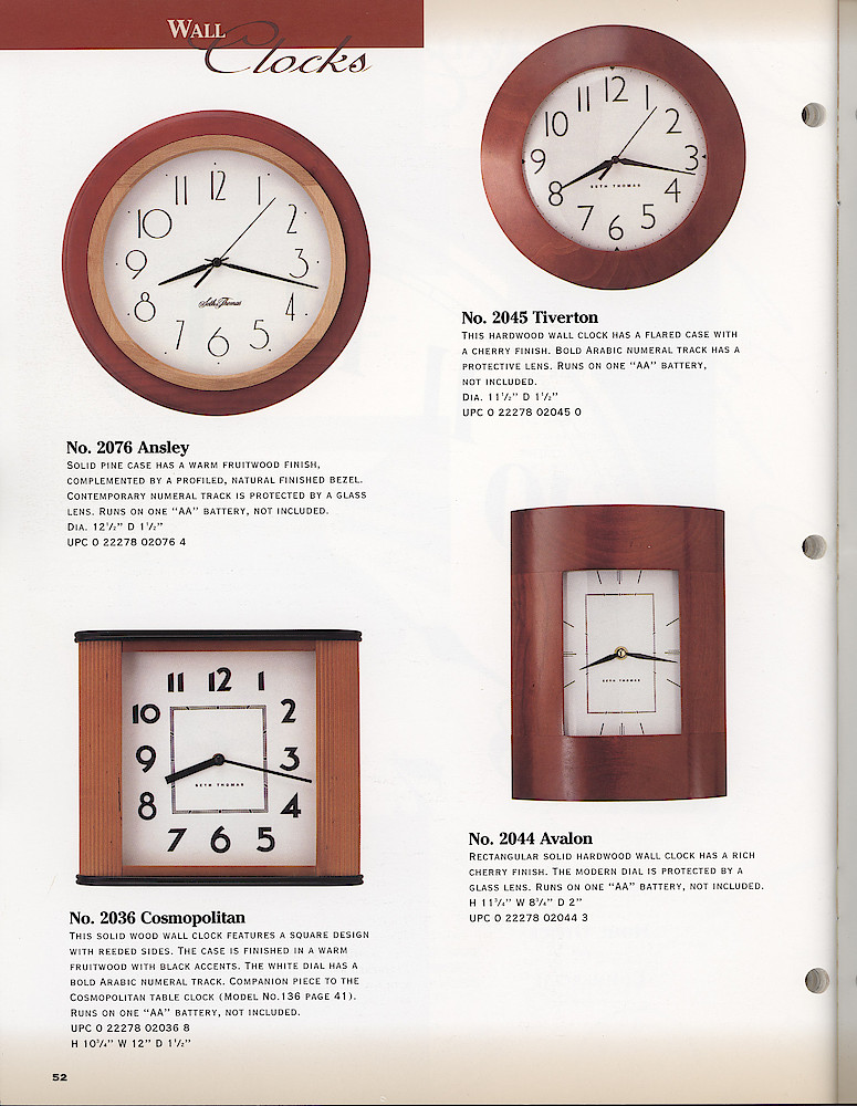 Seth Thomas 1998-99 Product Catalog > 52