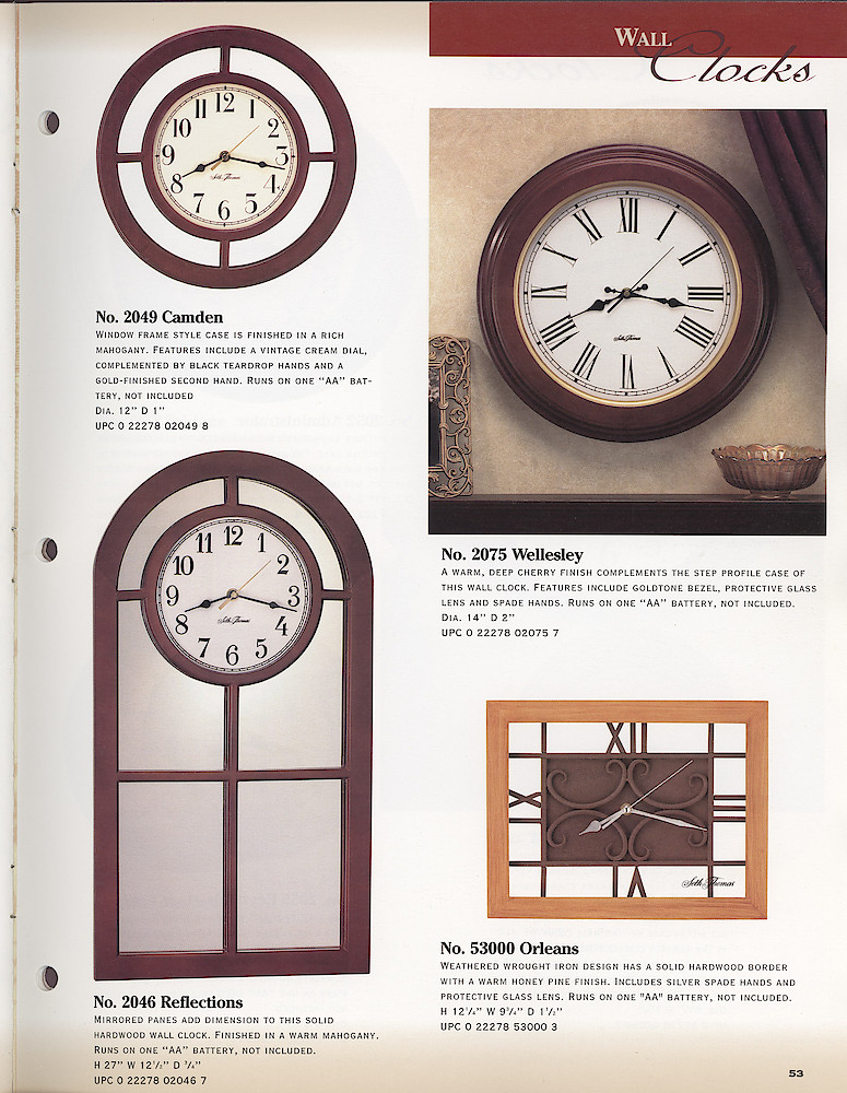 Seth Thomas 1998-99 Product Catalog > 53