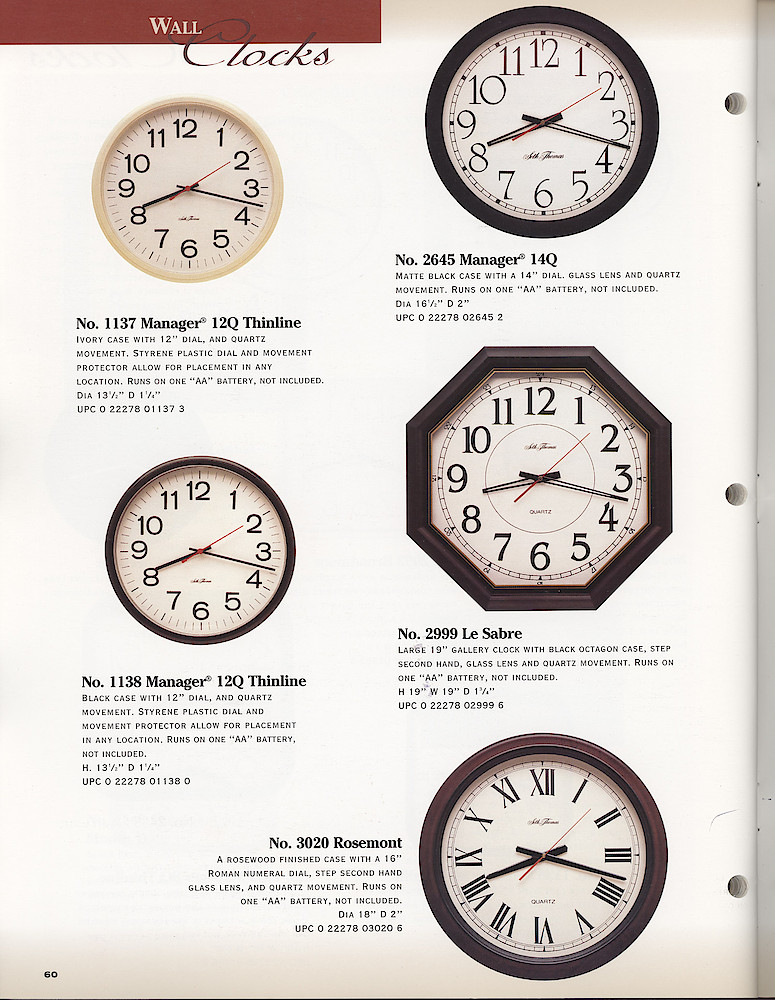 Seth Thomas 1998-99 Product Catalog > 60