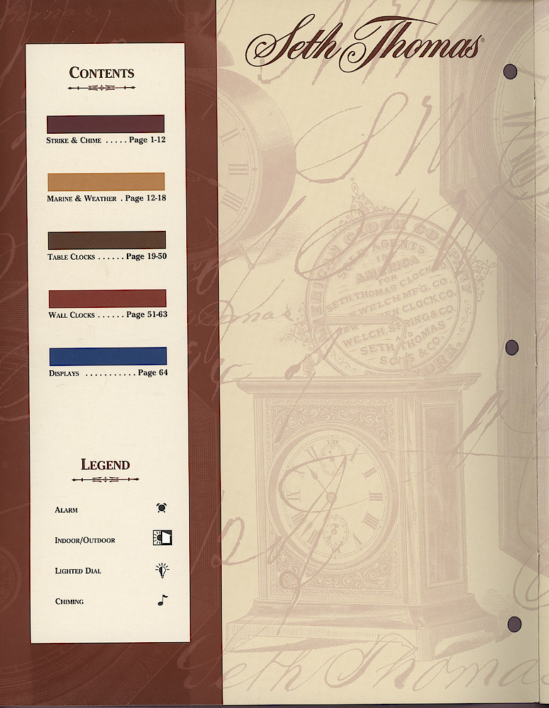 Seth Thomas 1998-99 Product Catalog > Contents