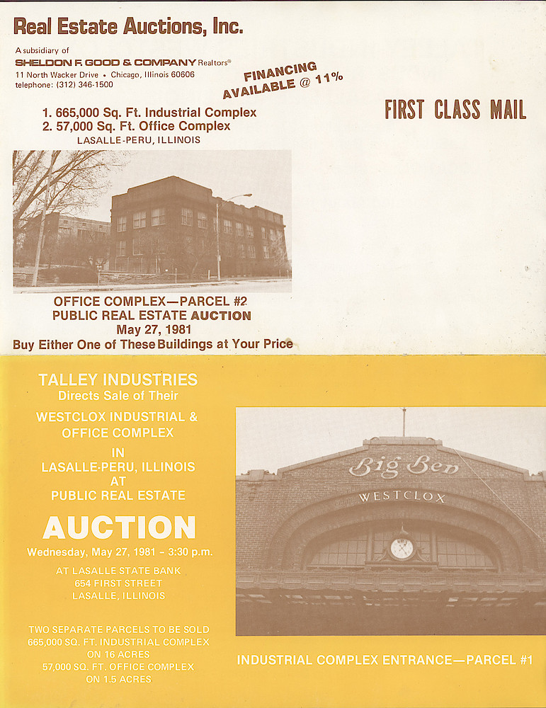 Westclox Factory Auction Brochure, May 1981, La Salle-Peru, Illinois > 1