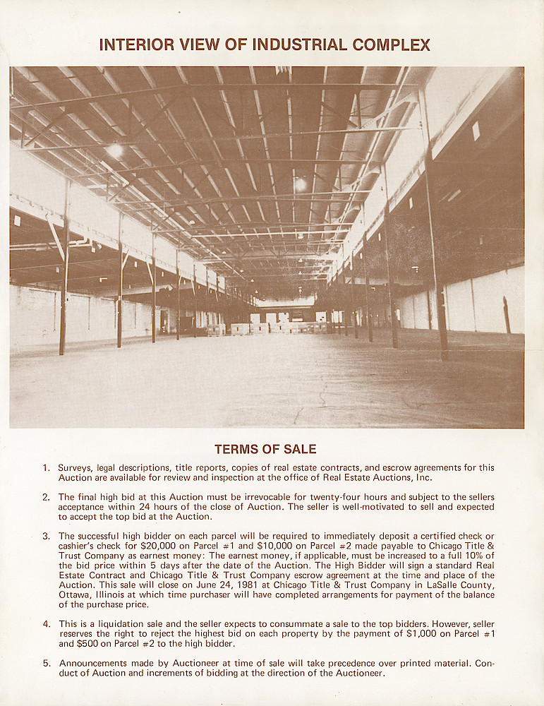 Westclox Factory Auction Brochure, May 1981, La Salle-Peru, Illinois > 3