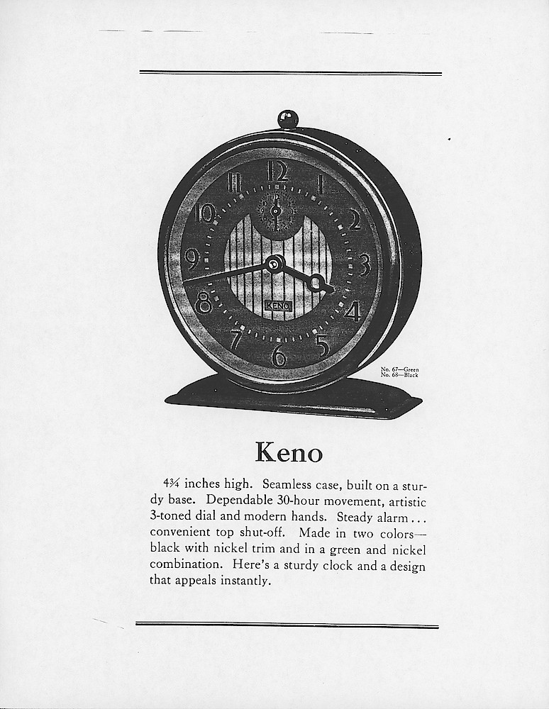 Westclox Nondescript Designs Quantity Prices, 1936 > 4