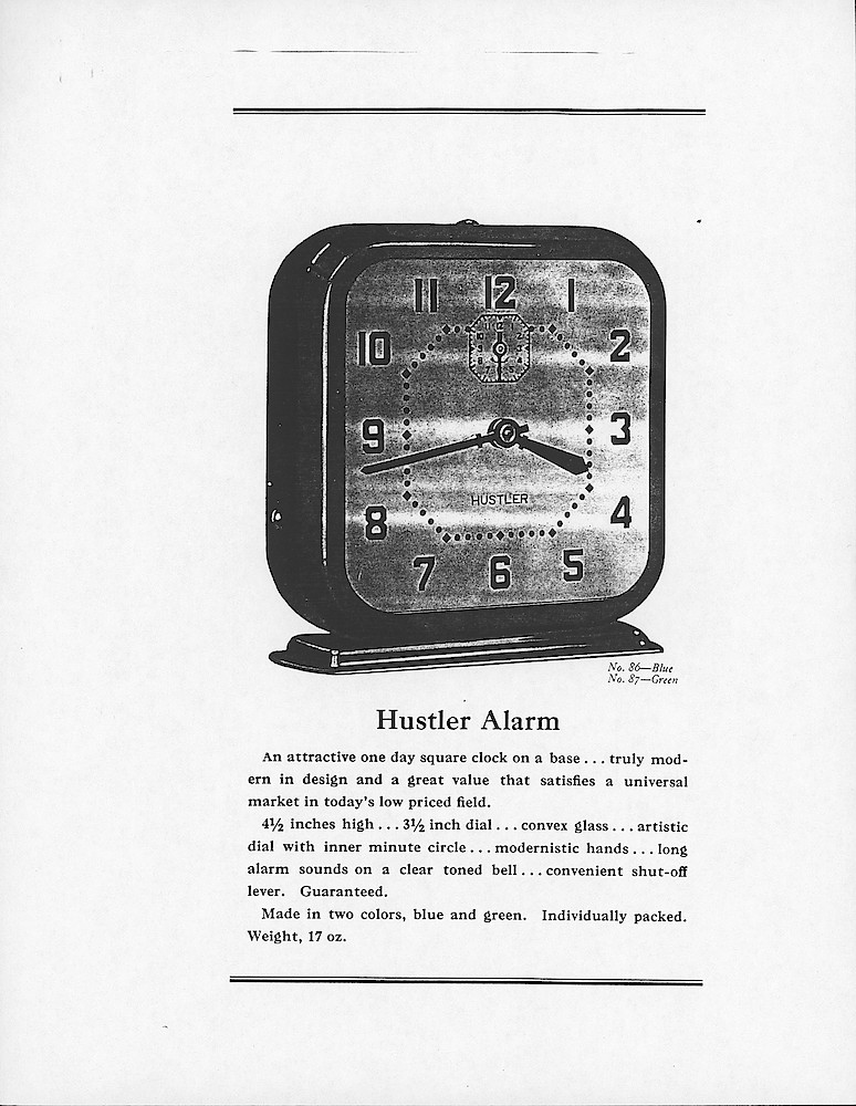 Westclox Nondescript Designs Quantity Prices, 1936 > 5