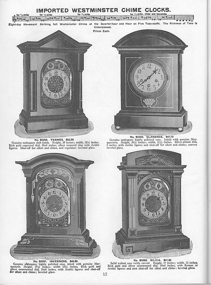 Young & Co., Catalogue of Clocks, Illustrated & Priced, 1911 > 12