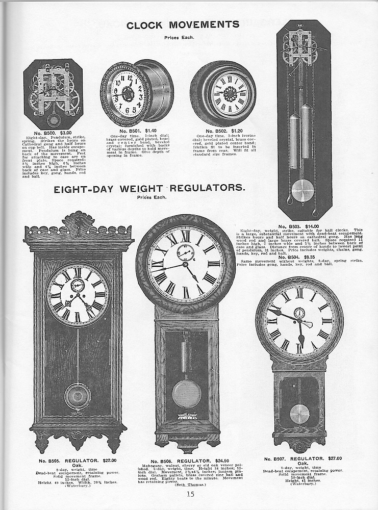 Young & Co., Catalogue of Clocks, Illustrated & Priced, 1911 > 15