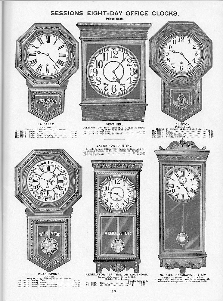 Young & Co., Catalogue of Clocks, Illustrated & Priced, 1911 > 17