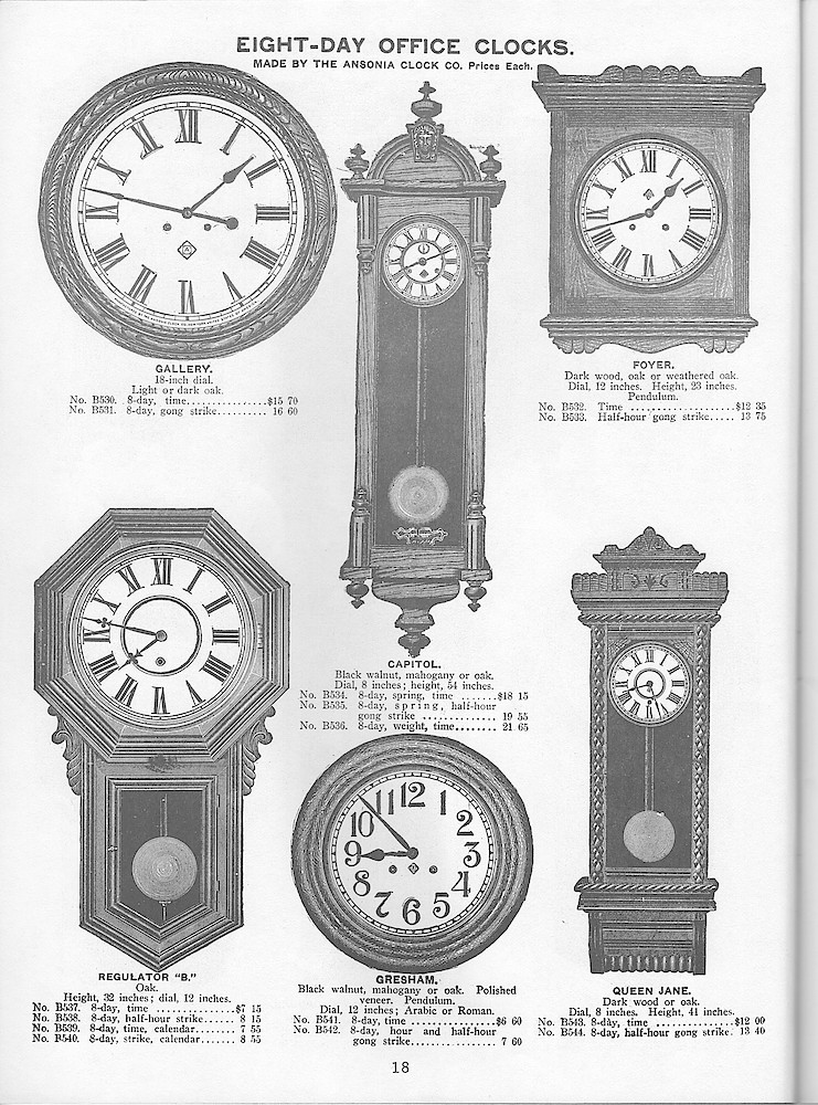 Young & Co., Catalogue of Clocks, Illustrated & Priced, 1911 > 18