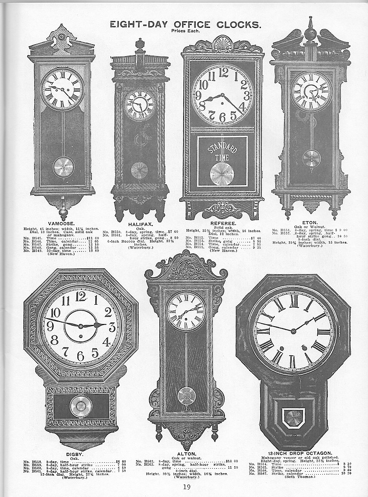 Young & Co., Catalogue of Clocks, Illustrated & Priced, 1911 > 19