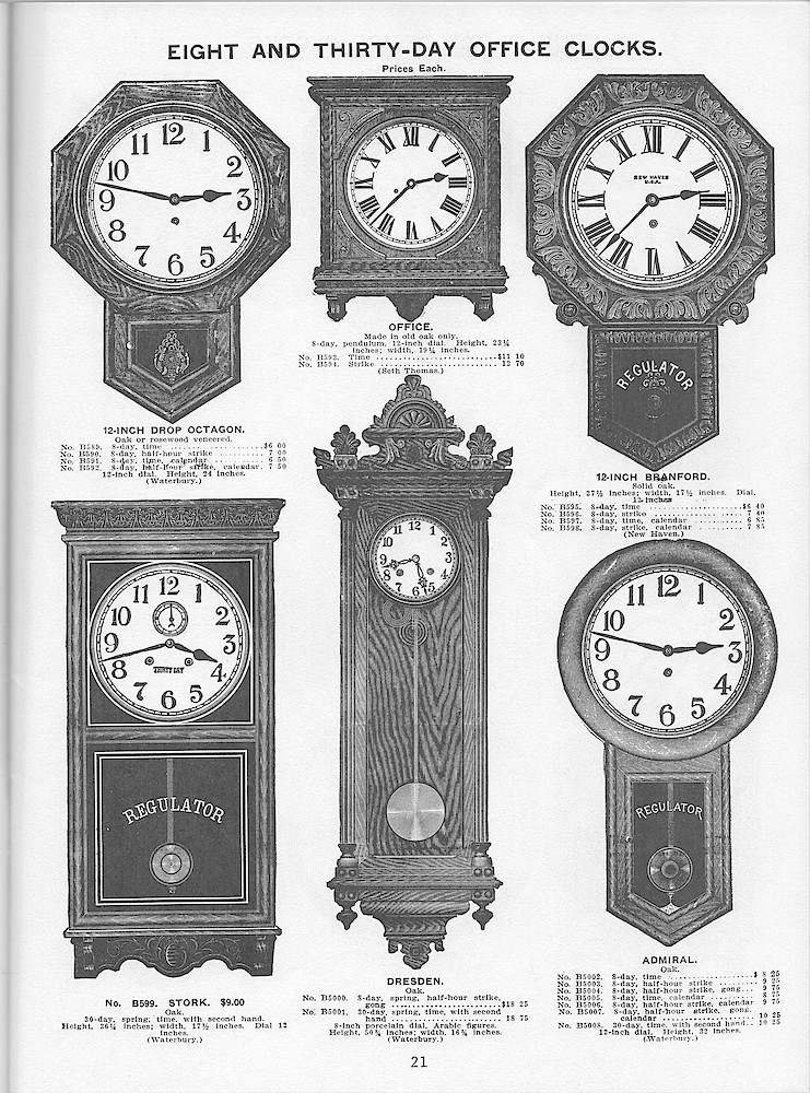 Young & Co., Catalogue of Clocks, Illustrated & Priced, 1911 > 21