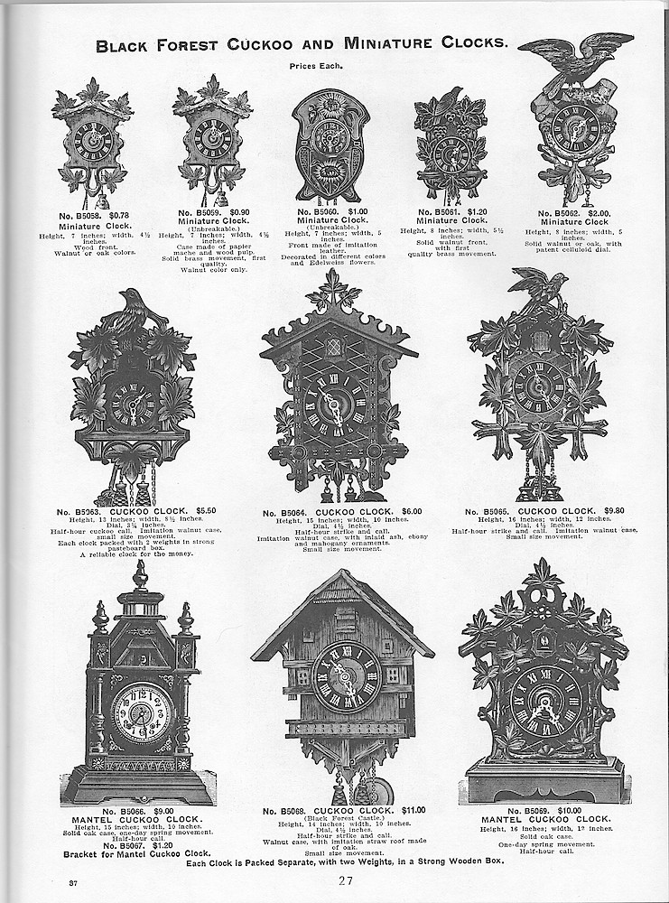 Young & Co., Catalogue of Clocks, Illustrated & Priced, 1911 > 27