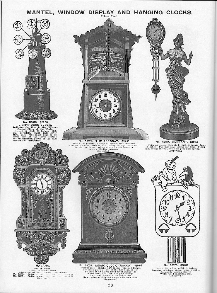 Young & Co., Catalogue of Clocks, Illustrated & Priced, 1911 > 28