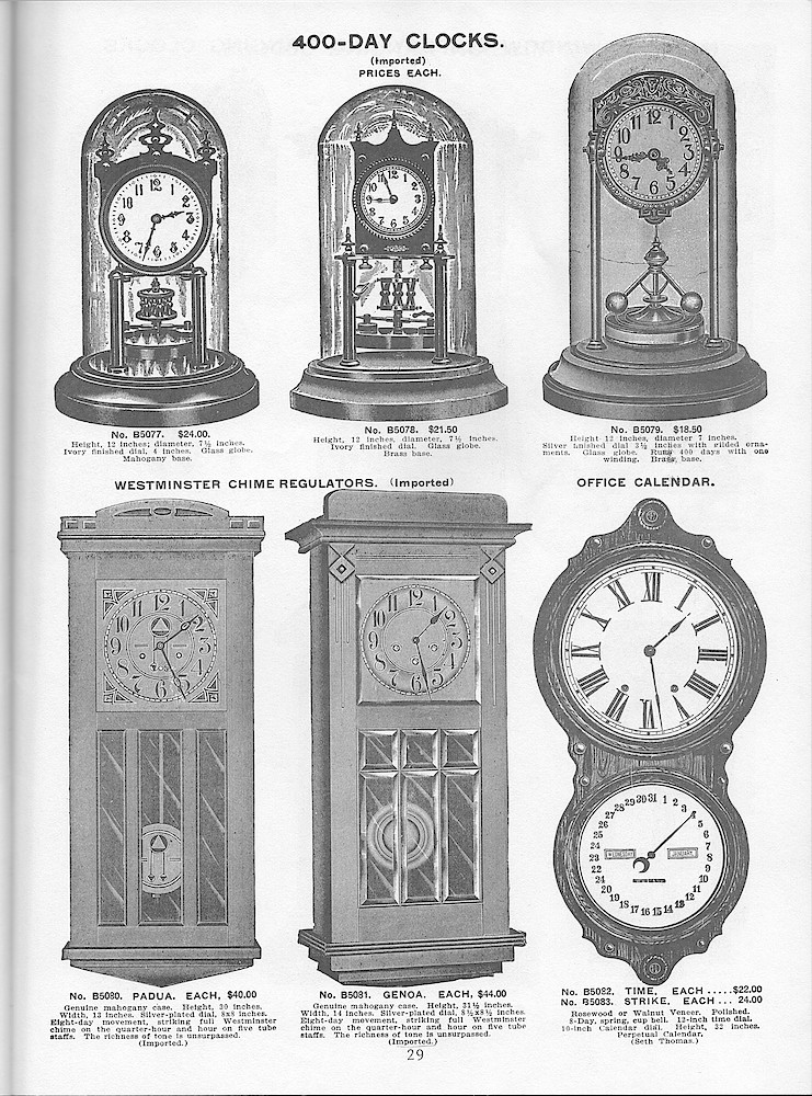 Young & Co., Catalogue of Clocks, Illustrated & Priced, 1911 > 29