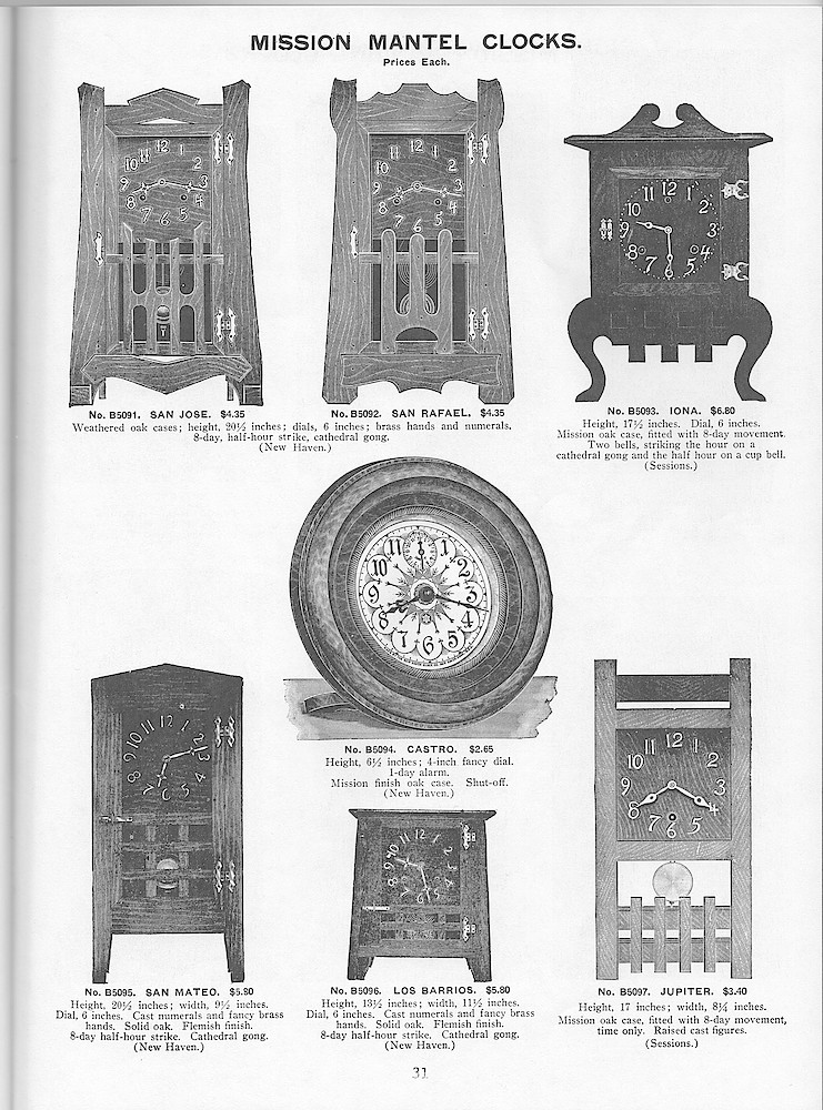 Young & Co., Catalogue of Clocks, Illustrated & Priced, 1911 > 31