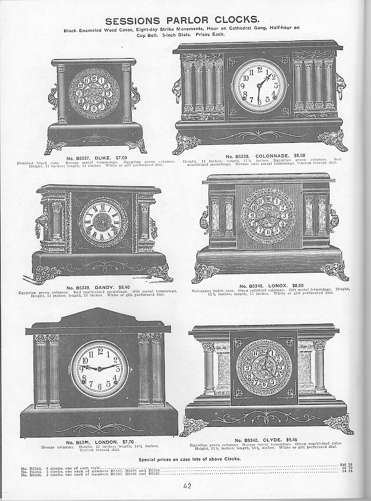Young & Co., Catalogue of Clocks, Illustrated & Priced, 1911 > 42
