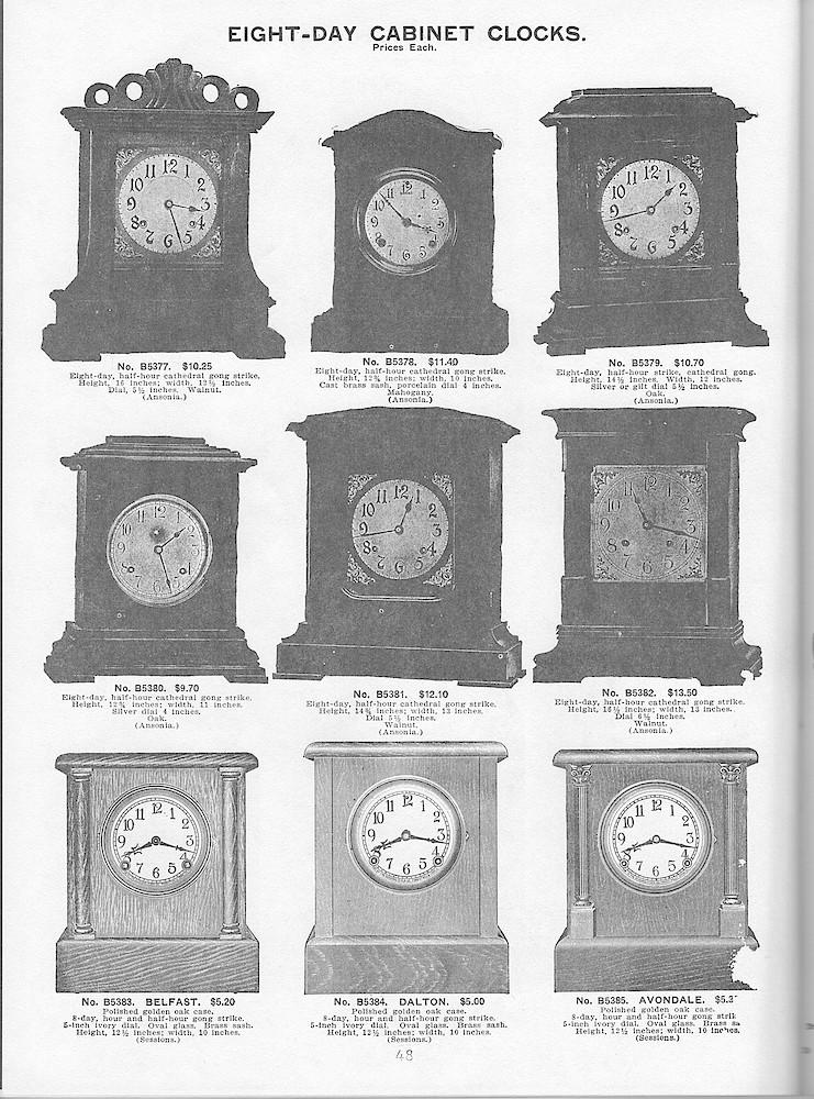Young & Co., Catalogue of Clocks, Illustrated & Priced, 1911 > 48
