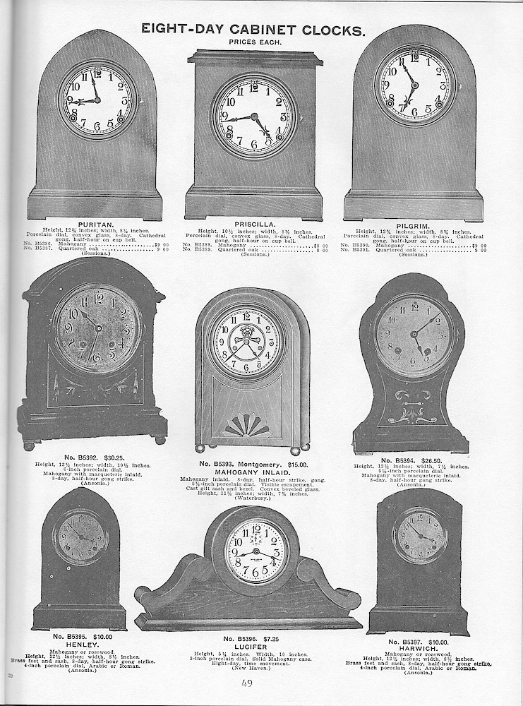 Young & Co., Catalogue of Clocks, Illustrated & Priced, 1911 > 49