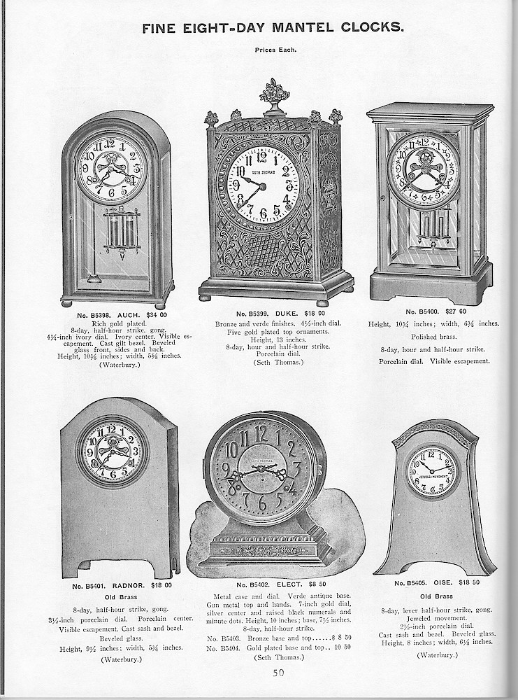 Young & Co., Catalogue of Clocks, Illustrated & Priced, 1911 > 50