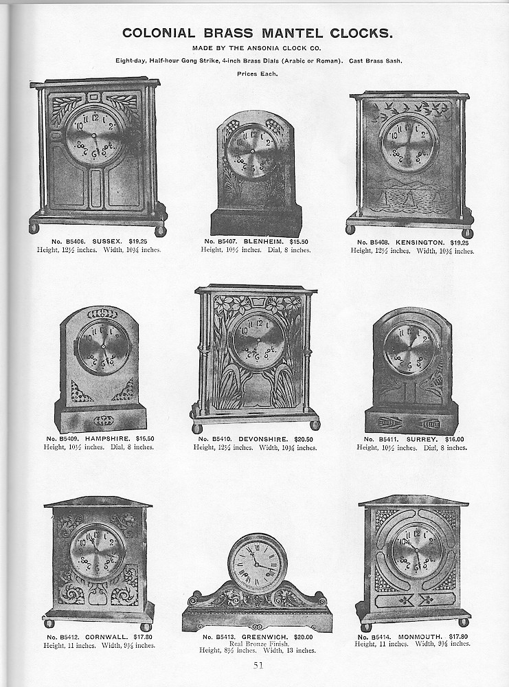 Young & Co., Catalogue of Clocks, Illustrated & Priced, 1911 > 51