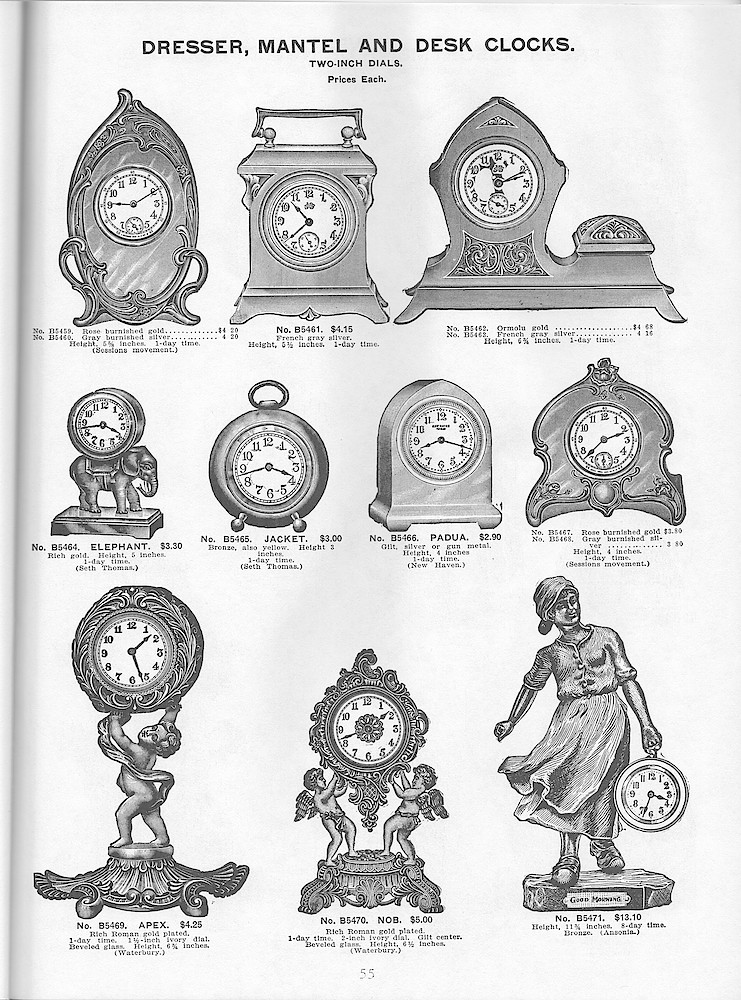 Young & Co., Catalogue of Clocks, Illustrated & Priced, 1911 > 55