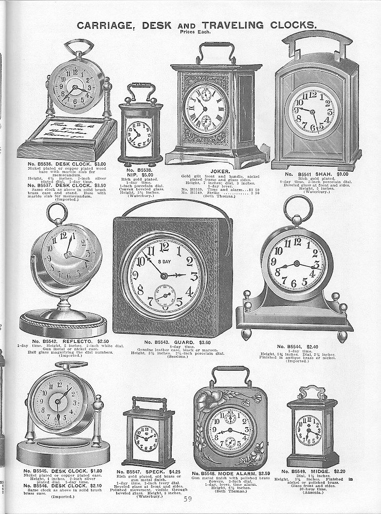 Young & Co., Catalogue of Clocks, Illustrated & Priced, 1911 > 59