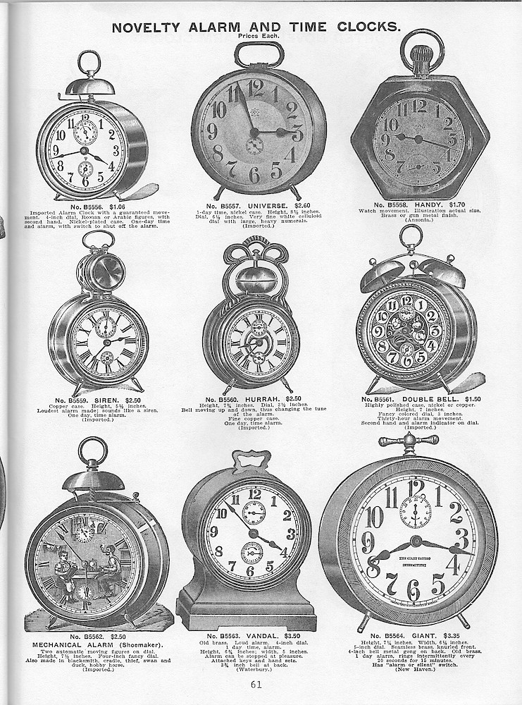 Young & Co., Catalogue of Clocks, Illustrated & Priced, 1911 > 61