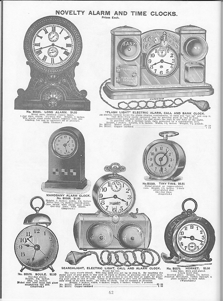 Young & Co., Catalogue of Clocks, Illustrated & Priced, 1911 > 62