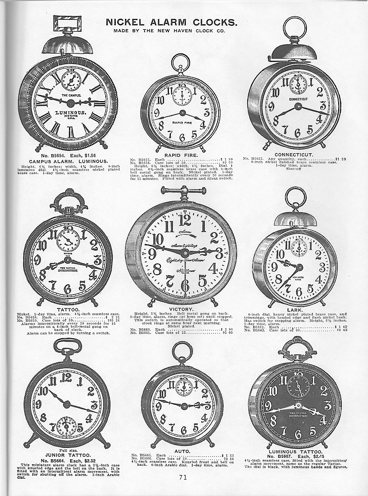 Young & Co., Catalogue of Clocks, Illustrated & Priced, 1911 > 71