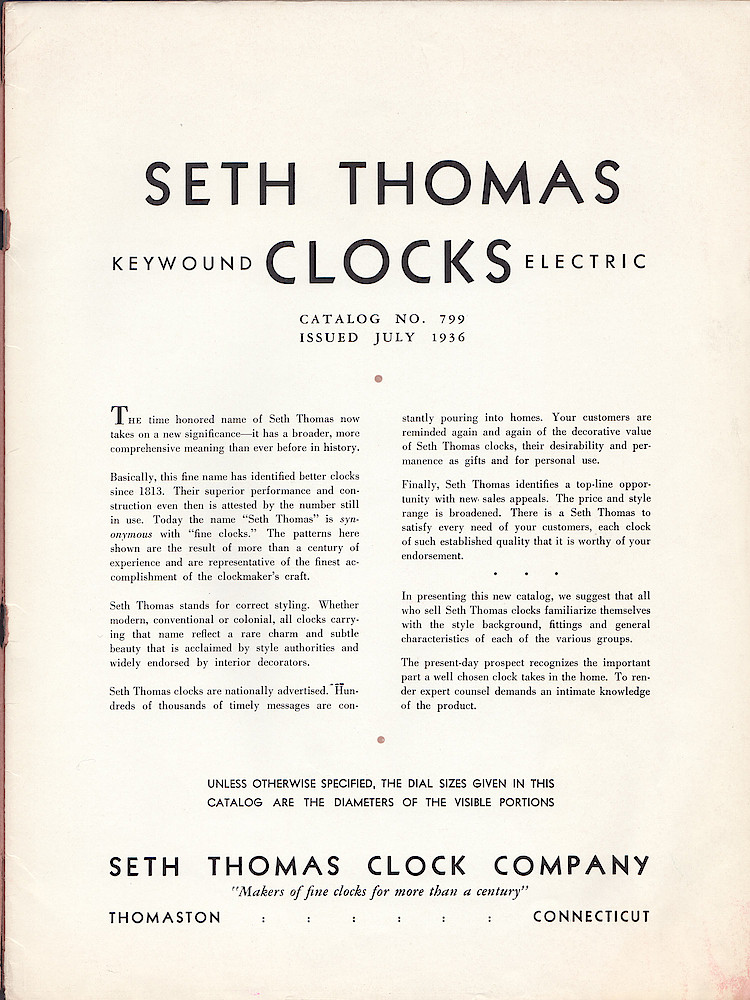 Seth Thomas Clocks, Makers of Fine Clocks for More Than a Century > 1