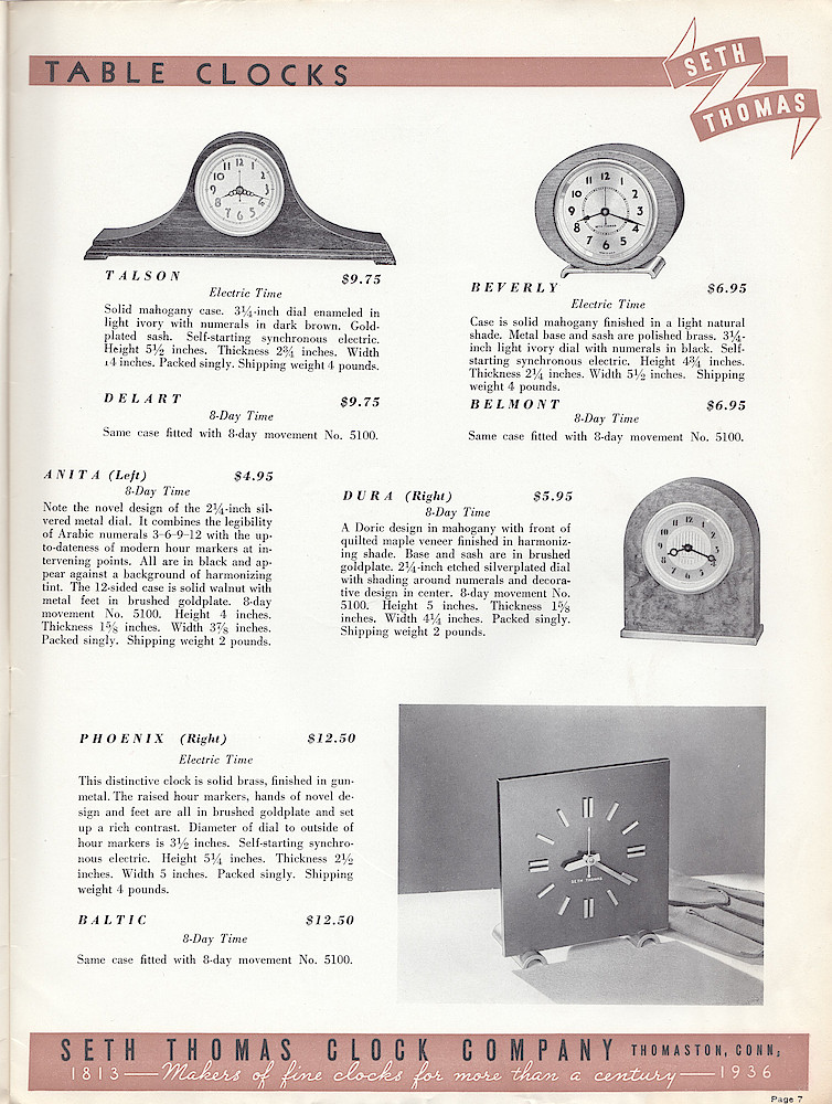 Seth Thomas Clocks, Makers of Fine Clocks for More Than a Century > 7