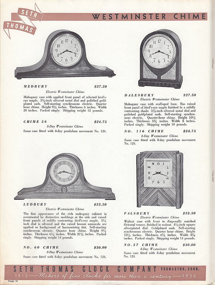 Seth Thomas Clocks, Makers of Fine Clocks for More Than a Century > 12