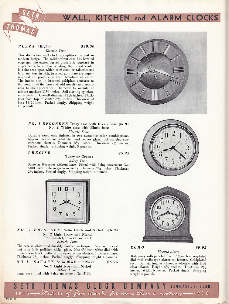 Seth Thomas Clocks, Makers of Fine Clocks for More Than a Century > 16