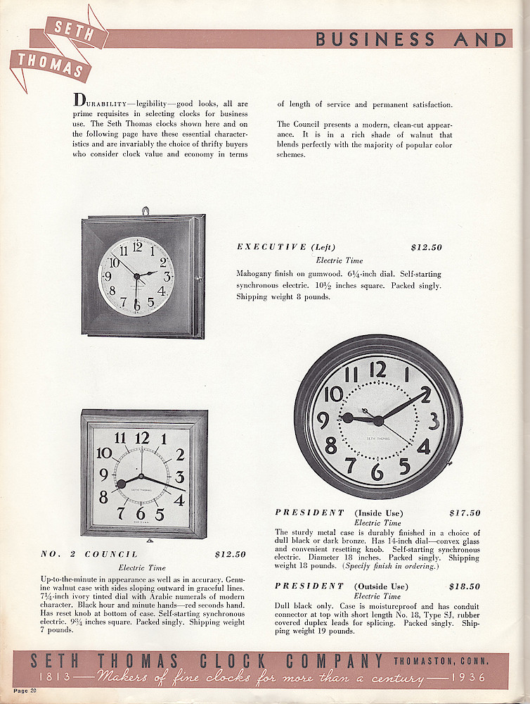 Seth Thomas Clocks, Makers of Fine Clocks for More Than a Century > 20