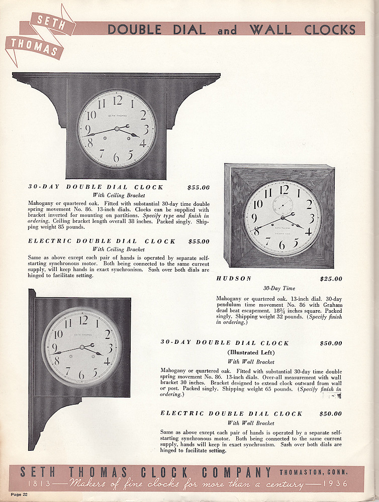 Seth Thomas Clocks, Makers of Fine Clocks for More Than a Century > 22