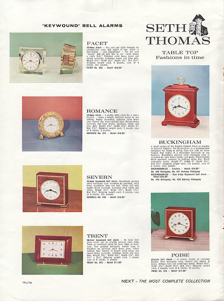 Seth Thomas Makes the Clocks You Can Sell Because . . . Quality . . . Design . . . Selection . . . Price > 4