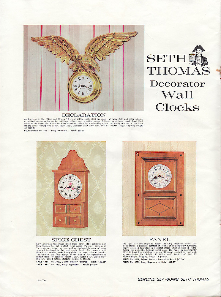 Seth Thomas Makes the Clocks You Can Sell Because . . . Quality . . . Design . . . Selection . . . Price > 8