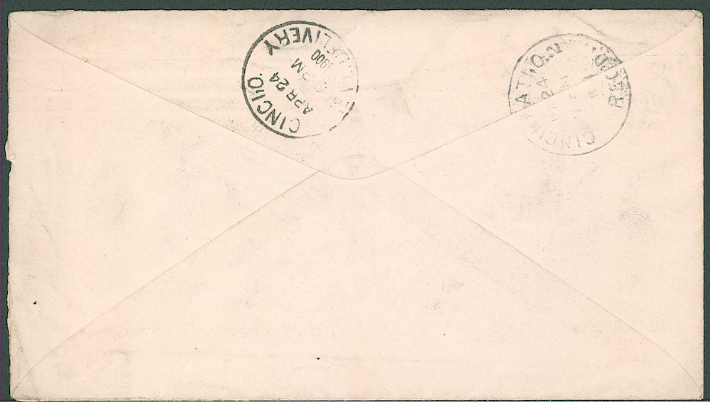 Nine OClock Washing-Tea letter to Jos. Boyd., Cincinnati, Ohio > Envelope-Back