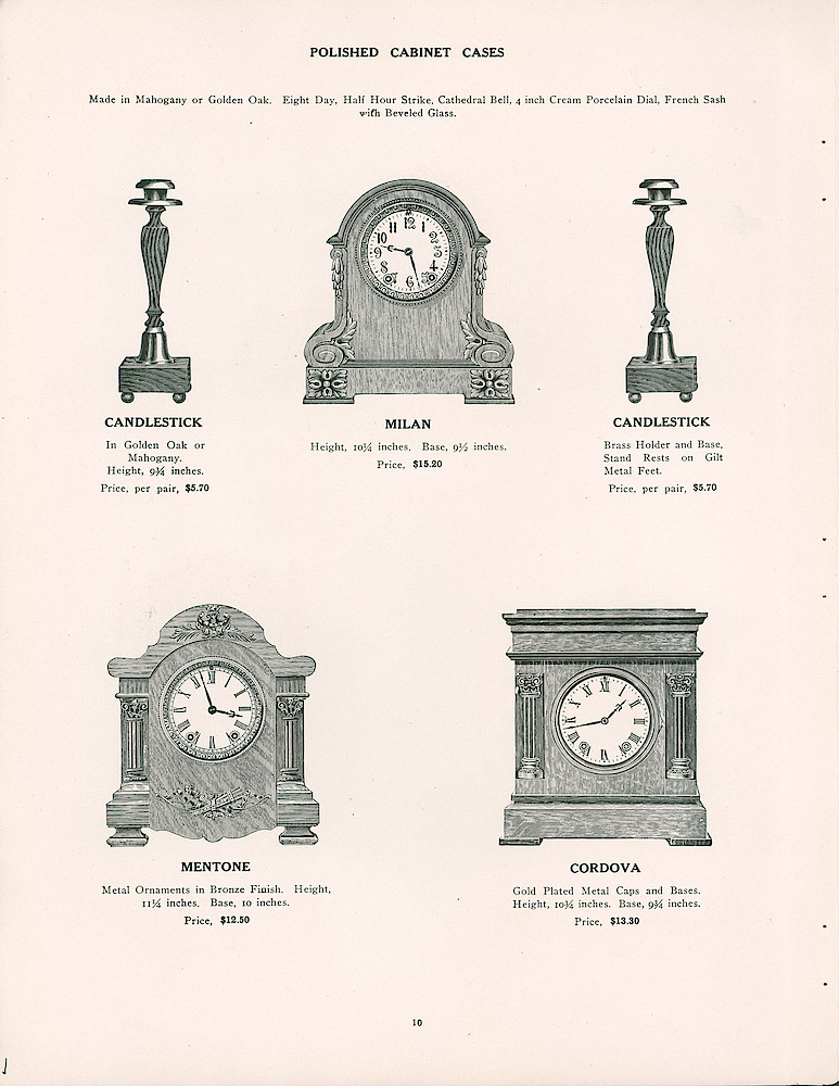 Seth Thomas 1906 - 1907 Catalog > 10