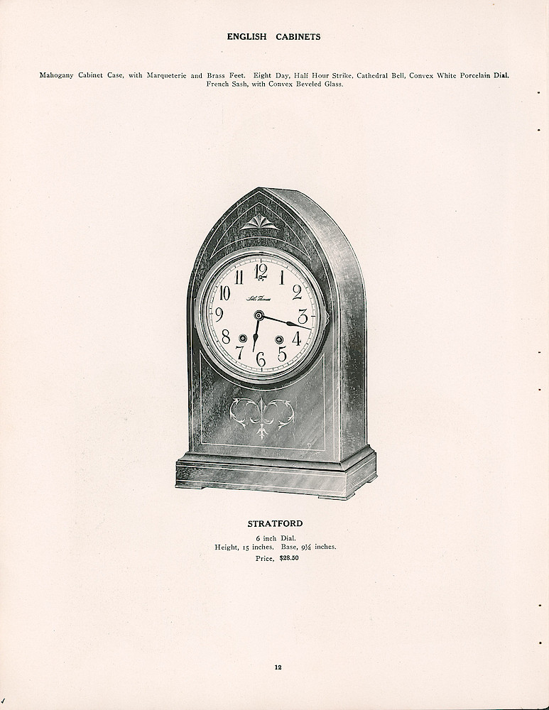 Seth Thomas 1906 - 1907 Catalog > 12