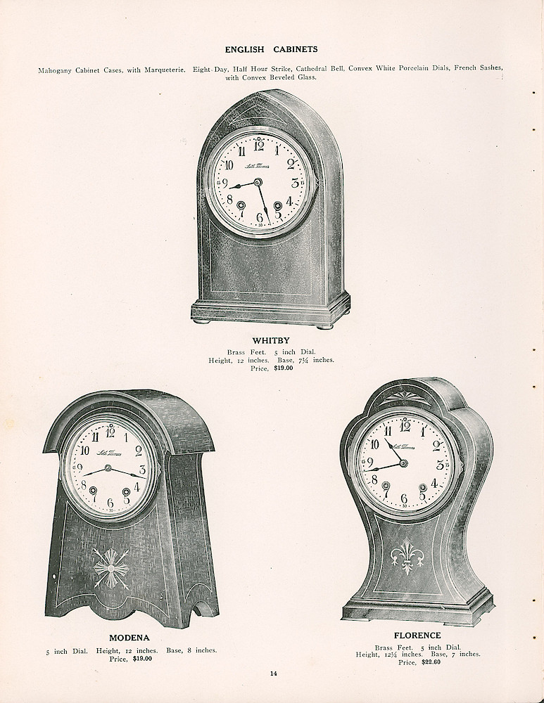 Seth Thomas 1906 - 1907 Catalog > 14