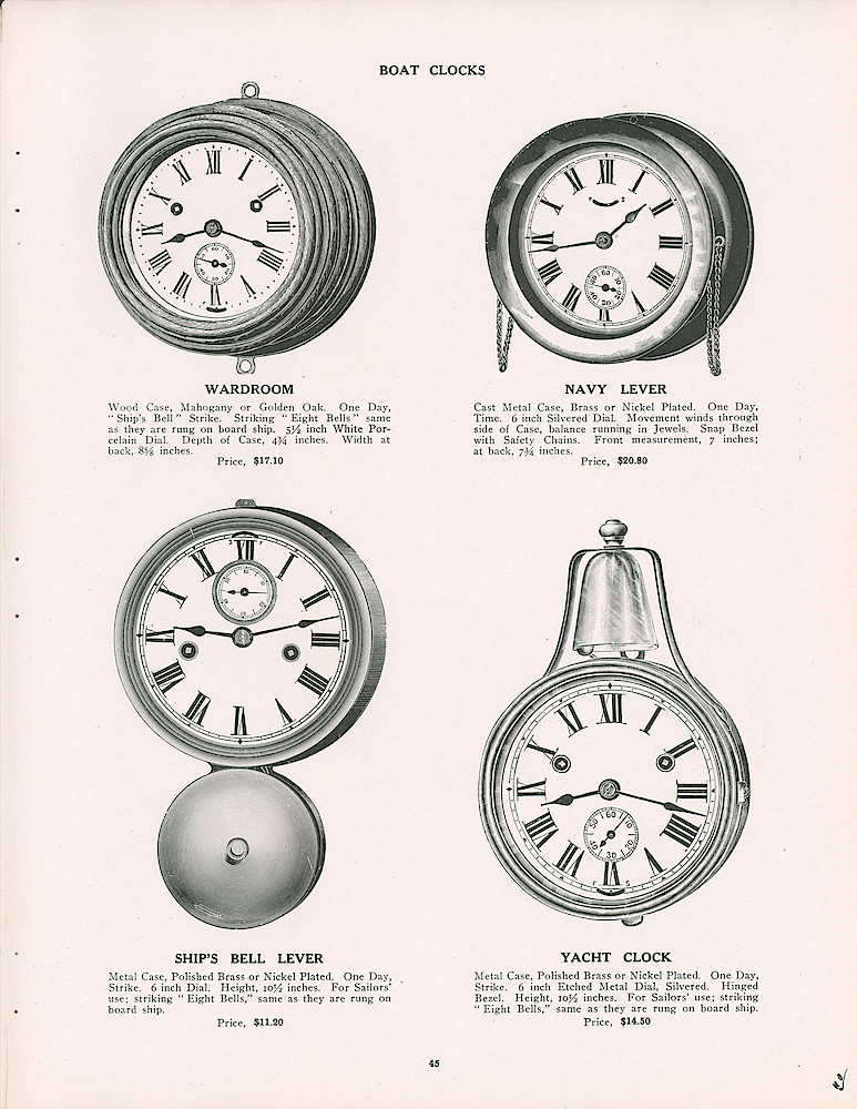 6 Ship's Bell Clock in Nickel