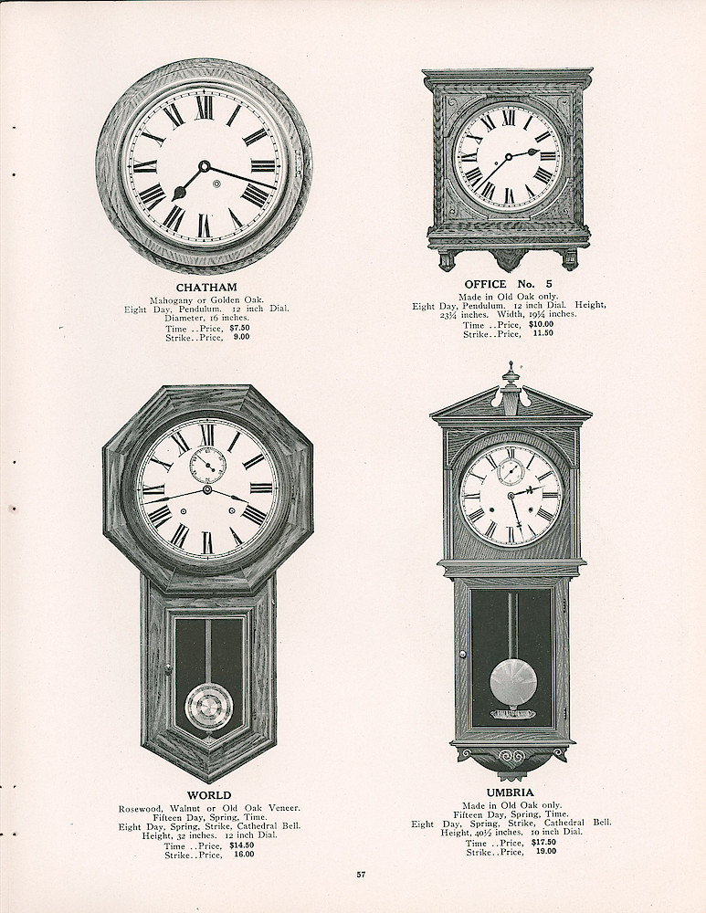 Seth Thomas 1906 - 1907 Catalog > 57