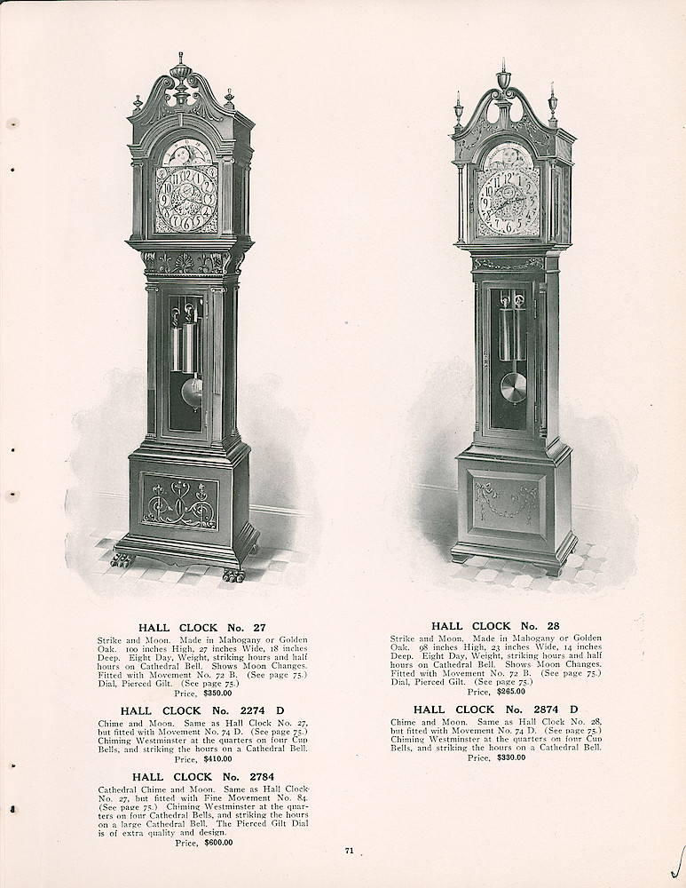 Seth Thomas 1906 - 1907 Catalog > 71