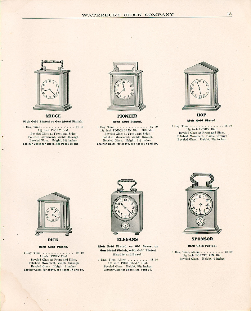 Waterbury Clock Company, 1909 - 1910 Catalog, Canada > 13