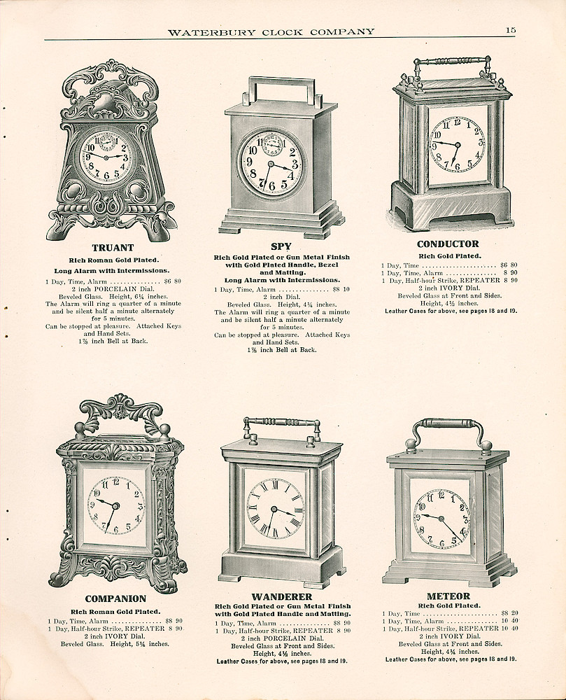 Waterbury Clock Company, 1909 - 1910 Catalog, Canada > 15