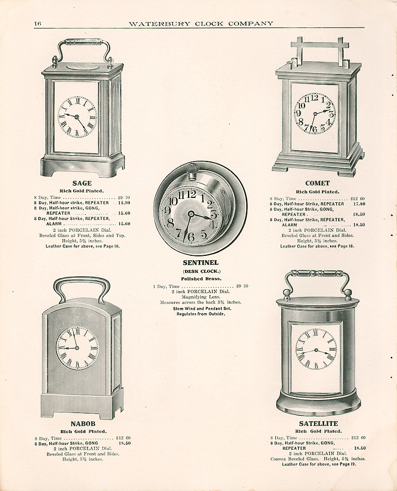 Waterbury Clock Company, 1909 - 1910 Catalog, Canada > 16