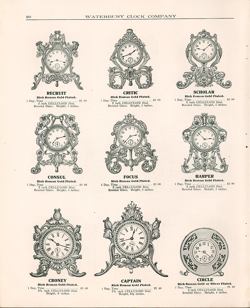 Waterbury Clock Company, 1909 - 1910 Catalog, Canada > 20